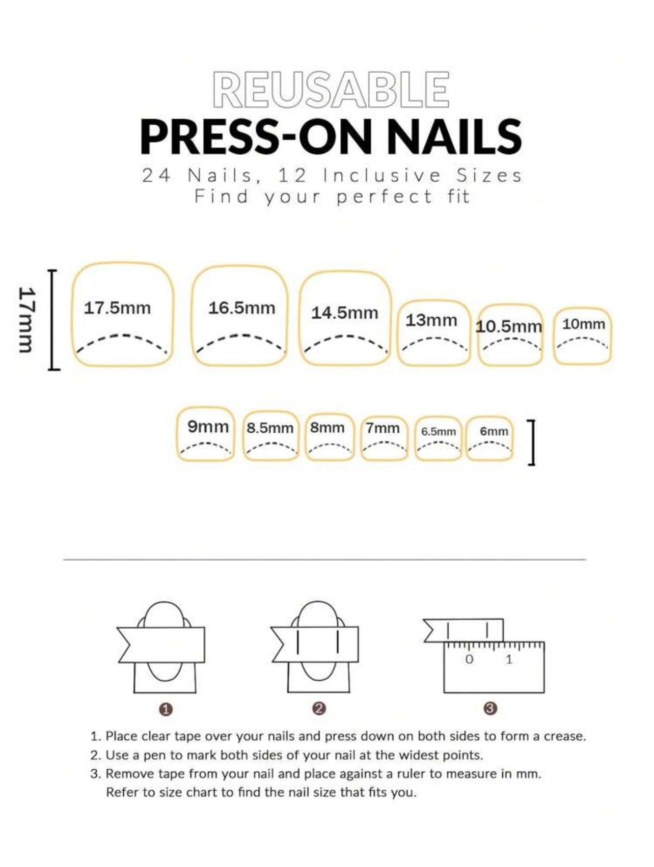 Short Square Shaped False Glitter Edge Toenails