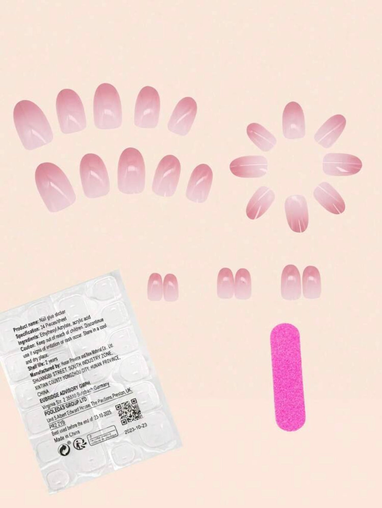 Pink Gradient Tender Press On Nails