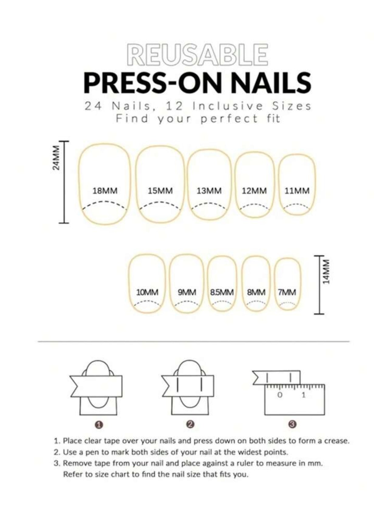 Glossy Medium Oval Press On Nails