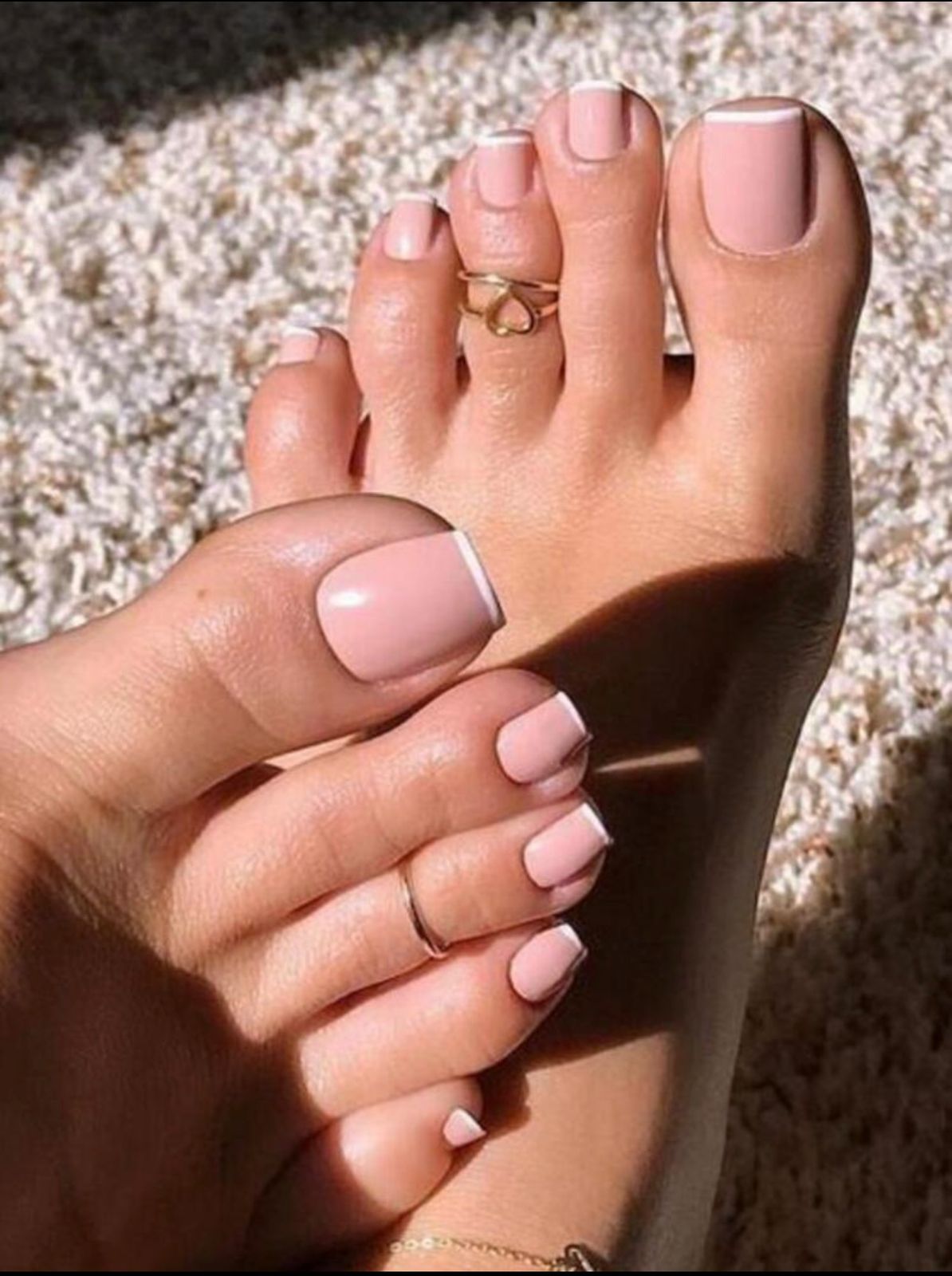 Baby Pink Short Square French Style Toe Press on Nails